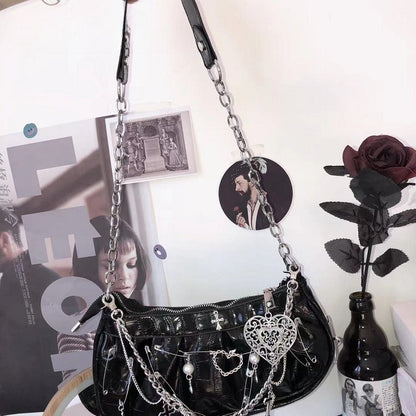 Harajuku Bag Hip Crossbody Shoulder Hop Metal Tote Gothic Punk Rock Y2K Underarm