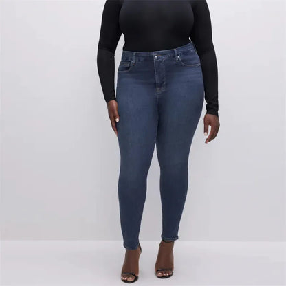 Amy Fashion - High Stretchy Skinny Full Length Plus Size Curvy Fitting Fashionable Pencil Jean