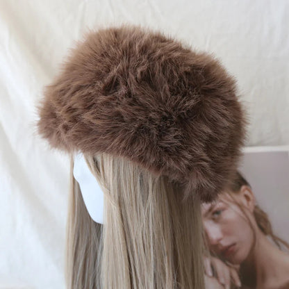 Faux Fur Winter Y2k Subculture Panama Hat