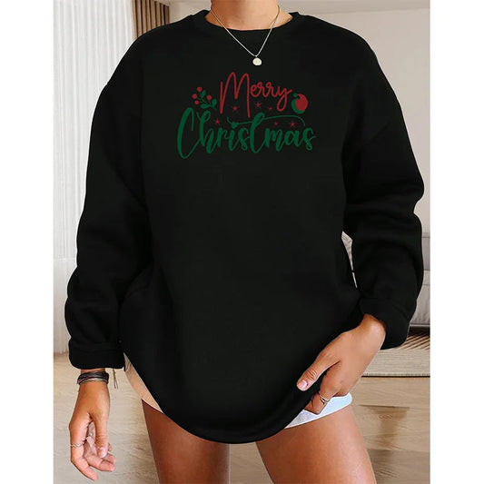 Leisure Merry Alphabet Printed Christmas Hoodie