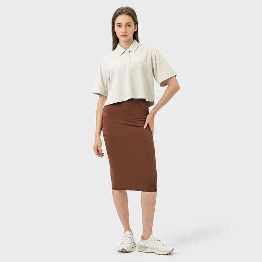 New Lemon Golf Wear Outdoor Sports Tennis Sexy Hip Split Tail Casual Commuting Skirt