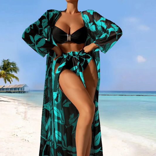 Amy Fashion - Seductive Long Sleeve High Waist Bikini Sets