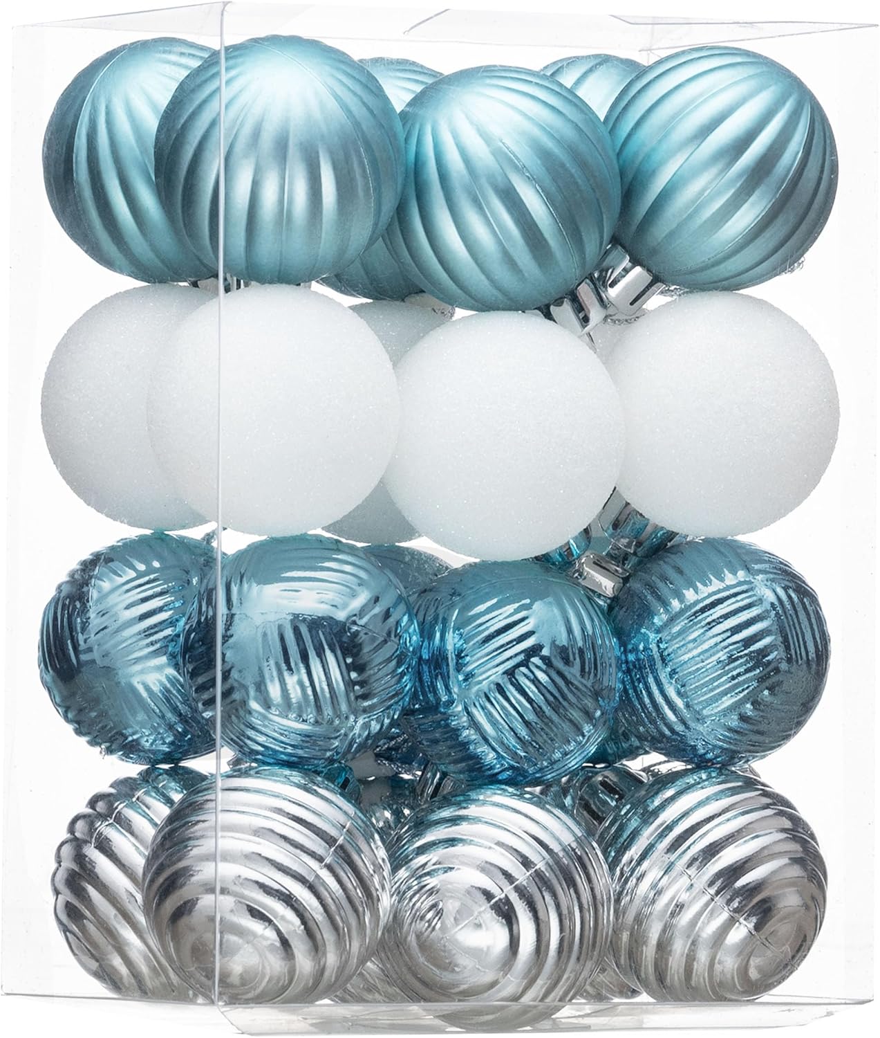 Shatterproof White Christmas Ball Ornament Set - 24ct