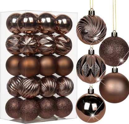 Shatterproof Gold Christmas Ball Ornaments - Set of 30