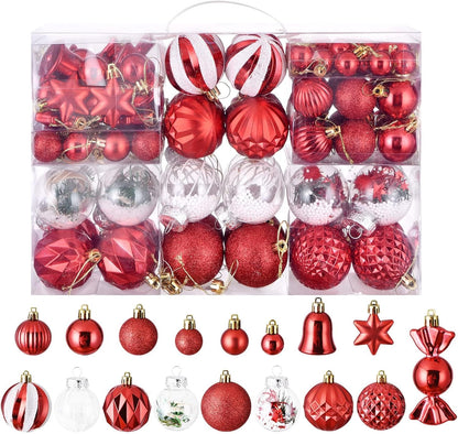 48-Pack Shatterproof Macaron Christmas Balls Ornaments Set