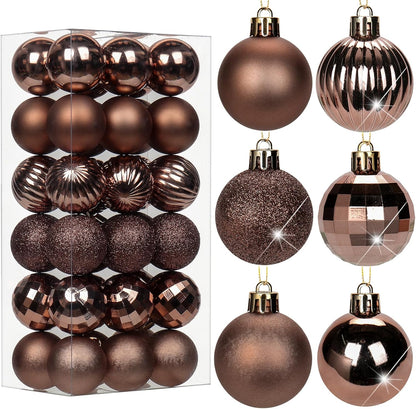 Shatterproof Gold Christmas Ball Ornaments - Set of 30