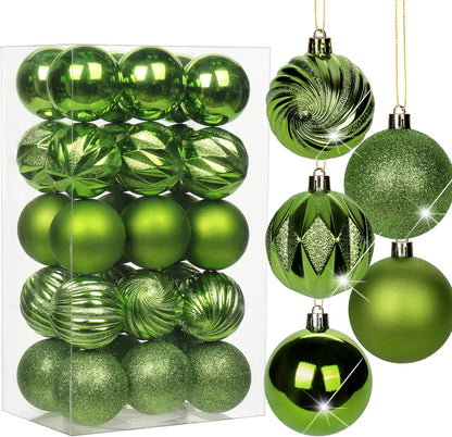 Shatterproof Gold Christmas Ball Ornaments - Set of 30