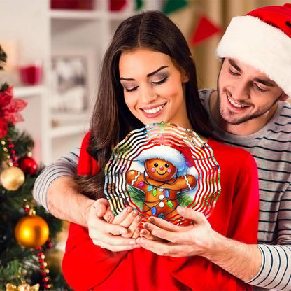 Gingerbread Wind Spinner - Holiday Ornament for Home and Garden Decor