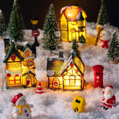 LED Christmas Light Up Village Houses - Set of 30, Cute Style