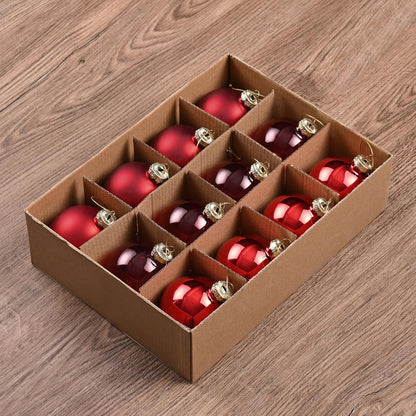 Set of 9 Brown Glass Christmas Ball Ornaments with Various Finishes