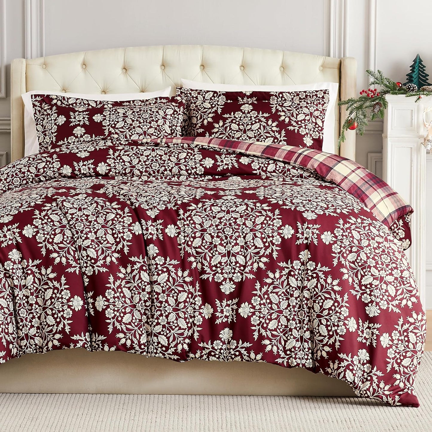 Farmhouse Christmas Print Duvet Cover/Comforter Set - Queen Size