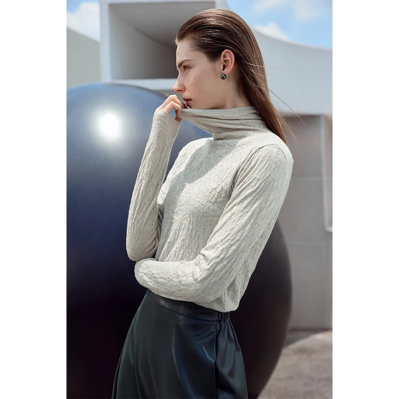 Minimalist 2024 Autumn Winter Slim Warm Solid Long Sleeve Simple Stylish Chic Comfortable Cozy Sweater