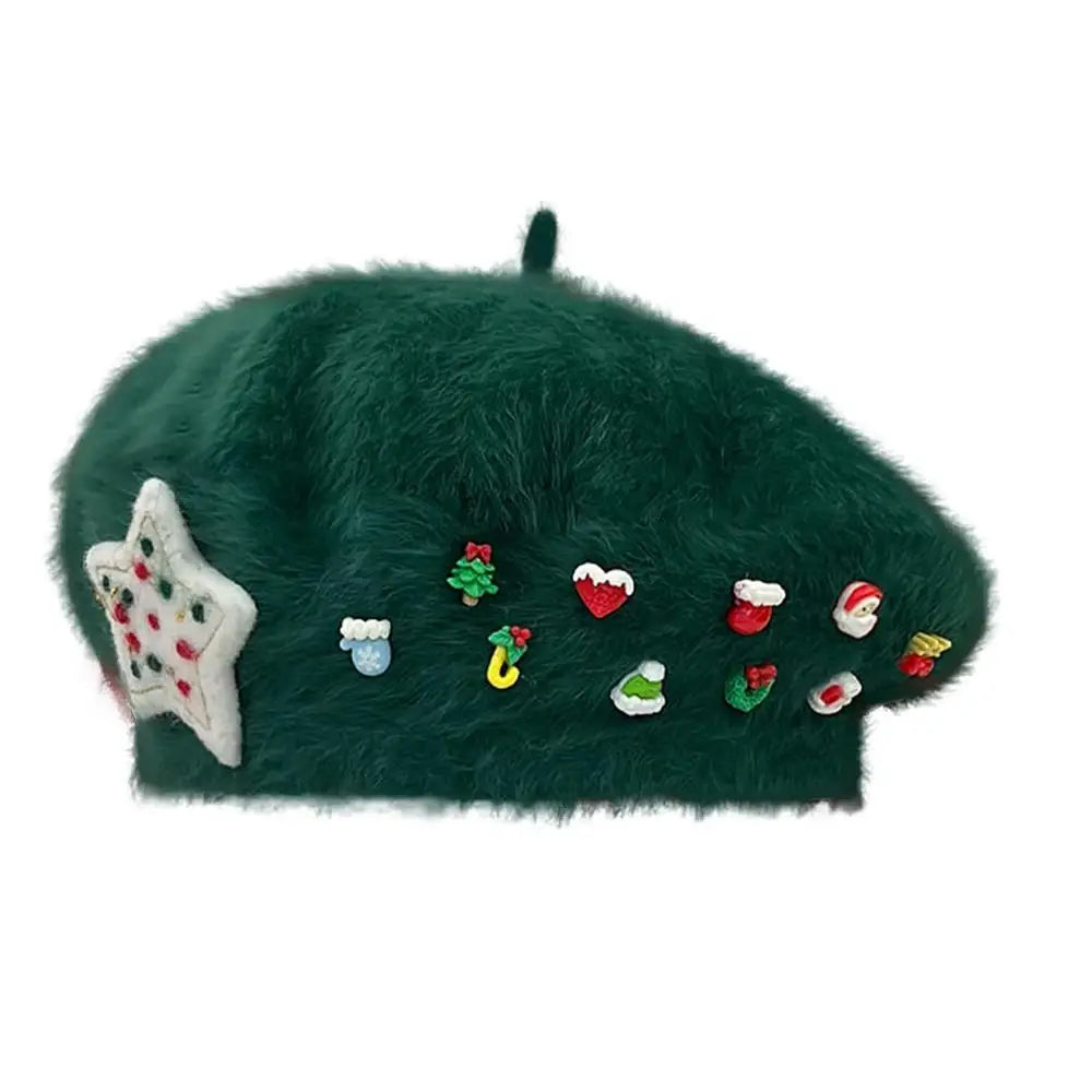 Cute Christmas French Holiday Beret Women Girls Hat