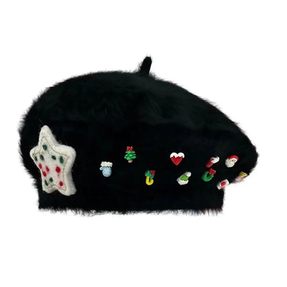 Cute Christmas French Holiday Beret Women Girls Hat