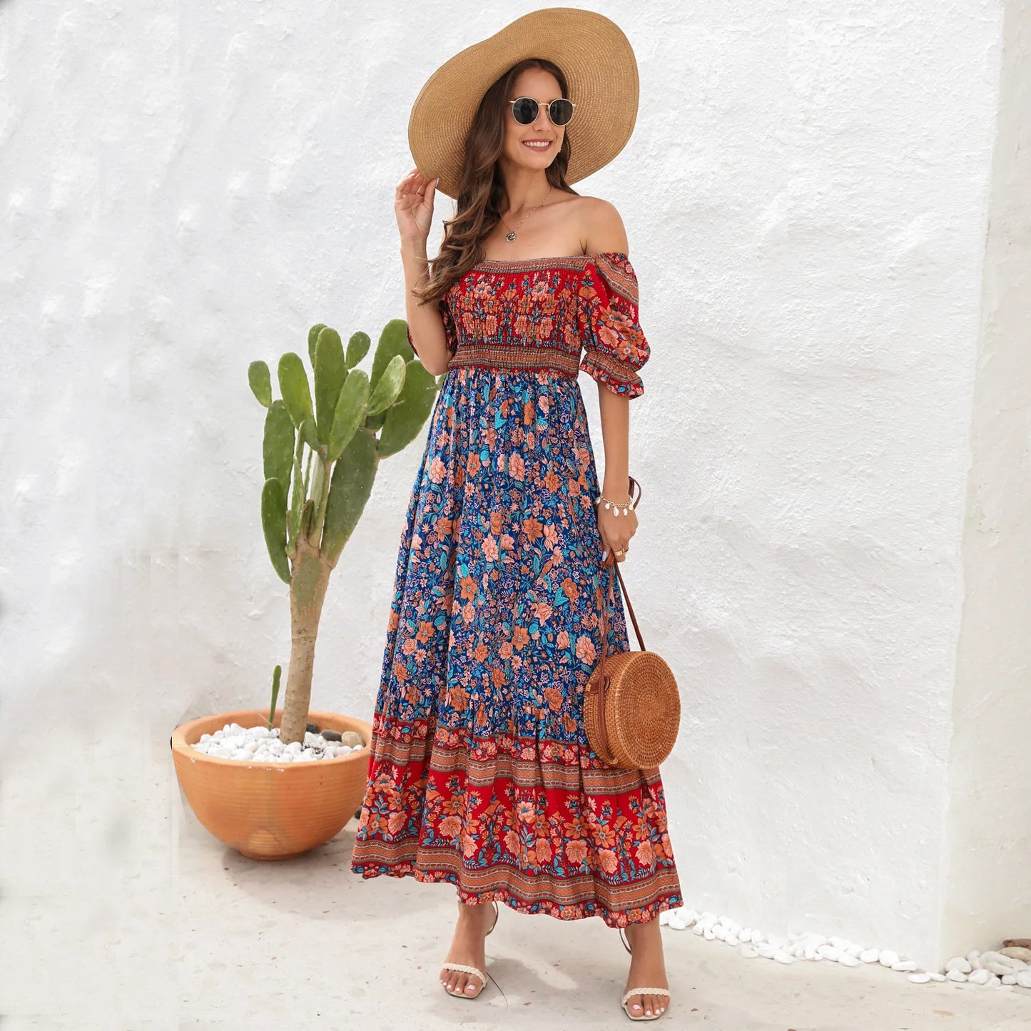 Amy Fashion - Casual Midi Sexy Elegant Beach Vacation Boho Dress