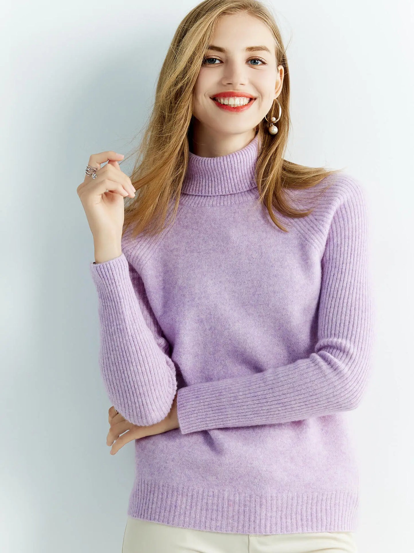 Cashmere Women's Knitted 100% Merino Wool Long Sleeve Vintage Autumn Winter Clothes Cozy Sweater