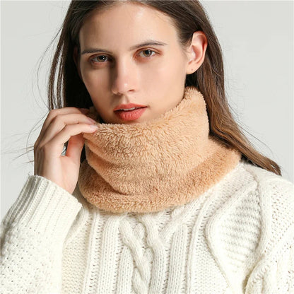 Cashmere Warm Color Ring Plush Thick Outdoor Sports Neckerchief Muffler Scarf