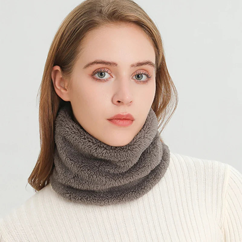 Cashmere Warm Color Ring Plush Thick Outdoor Sports Neckerchief Muffler Scarf