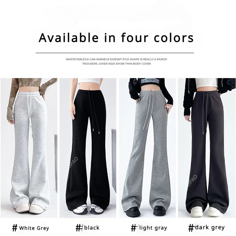 Solid High Waisted Basic Slim Fitness Flared Pants