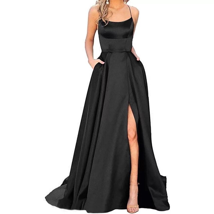 Amy Fashion - Velvet One Shoulder Formal Party Gown Long Maxi Dress