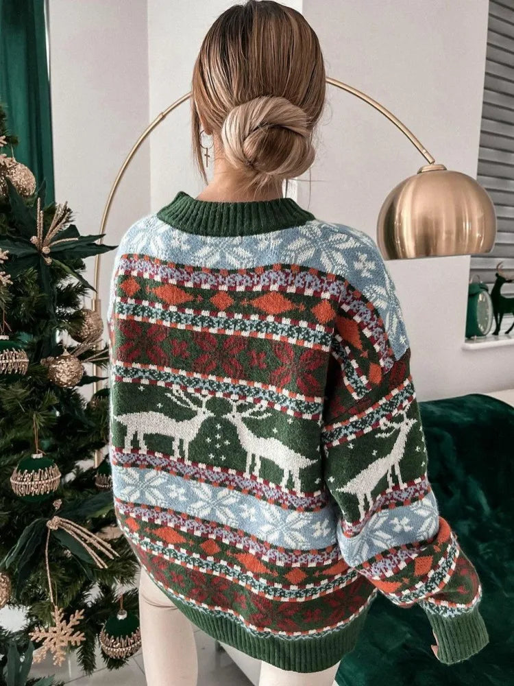 Long Sleeve Knitted Pullover Christmas Sweater