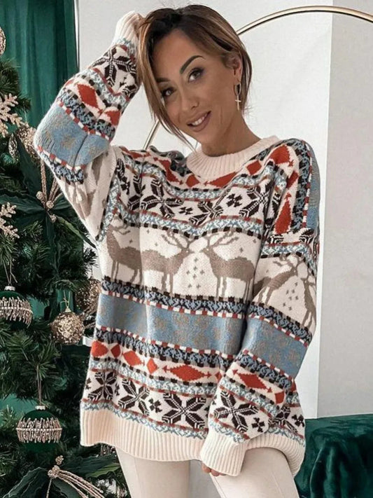 Long Sleeve Knitted Pullover Christmas Sweater