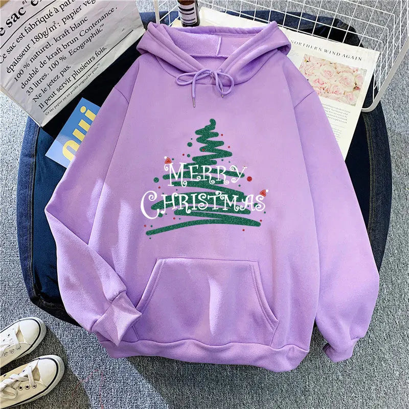 Christmas Hoodie for Women - Sporty Printed Casual Long Sleeve