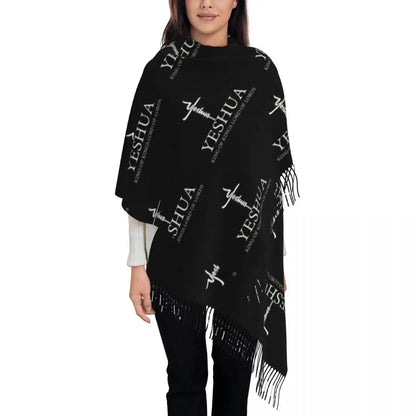 Jesus Saved My Life Warm Winter Christian Faith Shawl Wrap Scarf