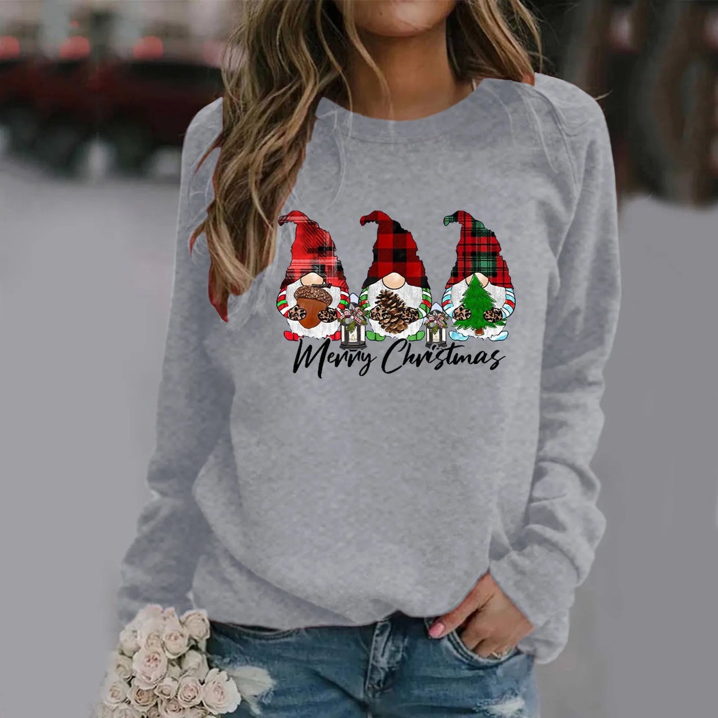 Dwarf Letter Print Casual Y2K Long Sleeve Christmas Hoodie