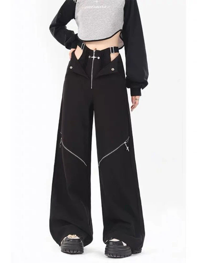 Retro Pants Black Halloween Casual Cargo