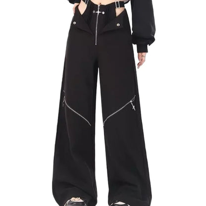 Retro Pants Black Halloween Casual Cargo