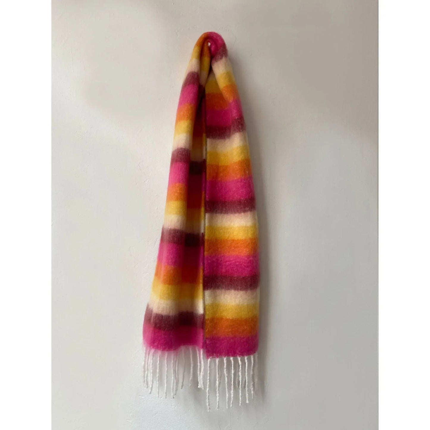 Rainbow Striped Thick Muffler Scarf for Autumn/Winter Warmth