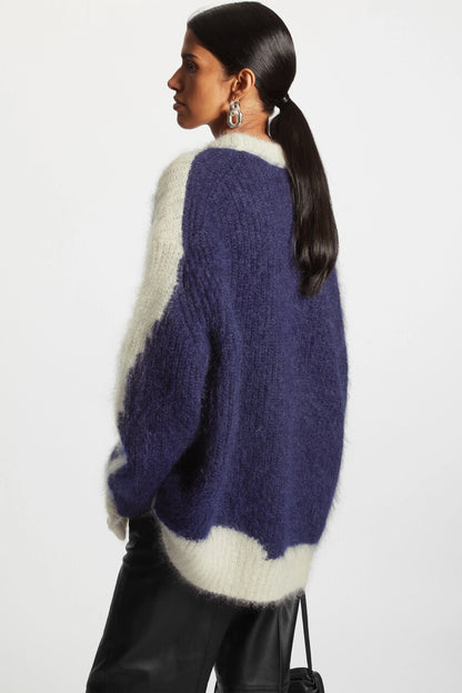 Ethereal New Casual Half-front Fleece Blend Long Sweater