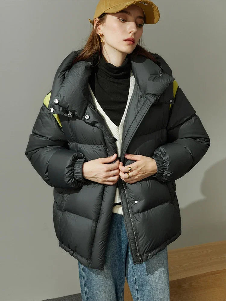 90% White Goose Black Grey Khaki Casual Thick Winter Down Coat