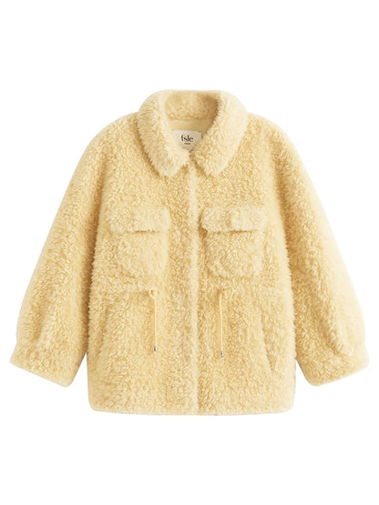 Lamb Fur Autumn Winter Imitation Fur Short Yellow Jacket