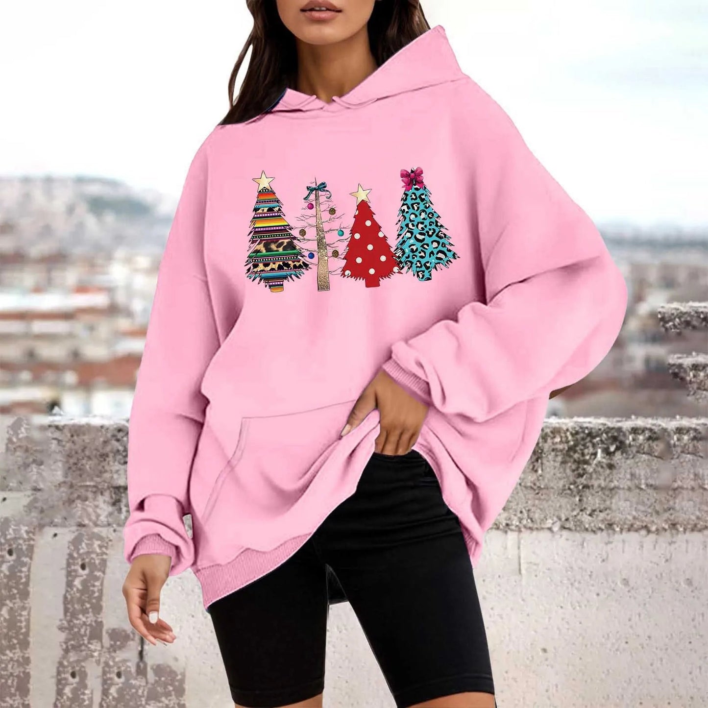 Christmas Tree Crewneck Pullover Hoodie - Autumn Collection