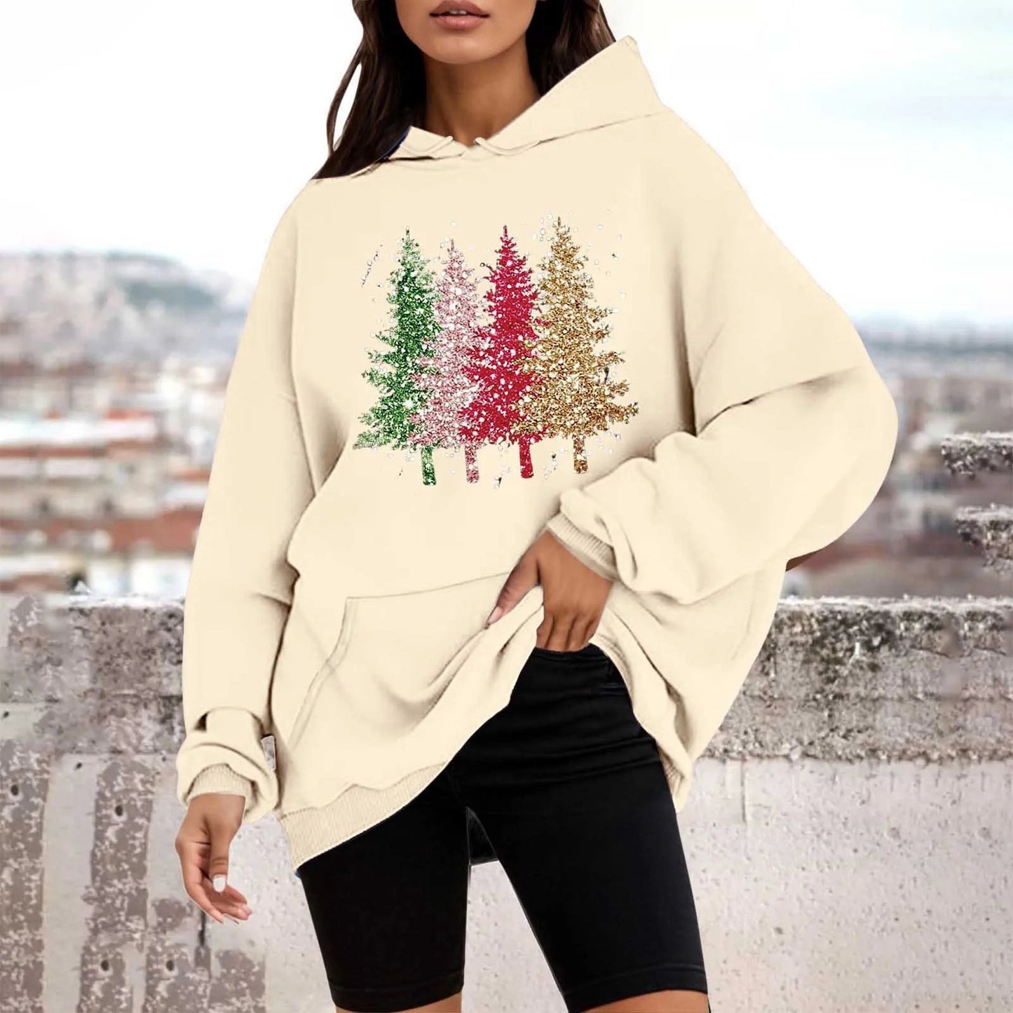 Christmas Tree Crewneck Pullover Hoodie - Autumn Collection