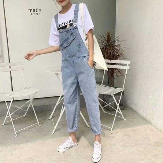 Amy Fashion - Blue Vintage Quality Fashion Women Pant Woman High Waist Denim Pants Wide Leg Denim Clothing Jean