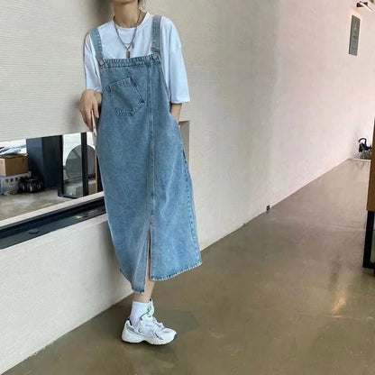 Amy Fashion - Blue Vintage Quality Fashion Denim Jumpsuits Women Pant Woman High Waist Jean