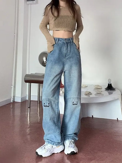 Amy Fashion - Street Trend Ruffian Handsome Letter Hip Hop Personality Fashion Ladies Trousers Jean