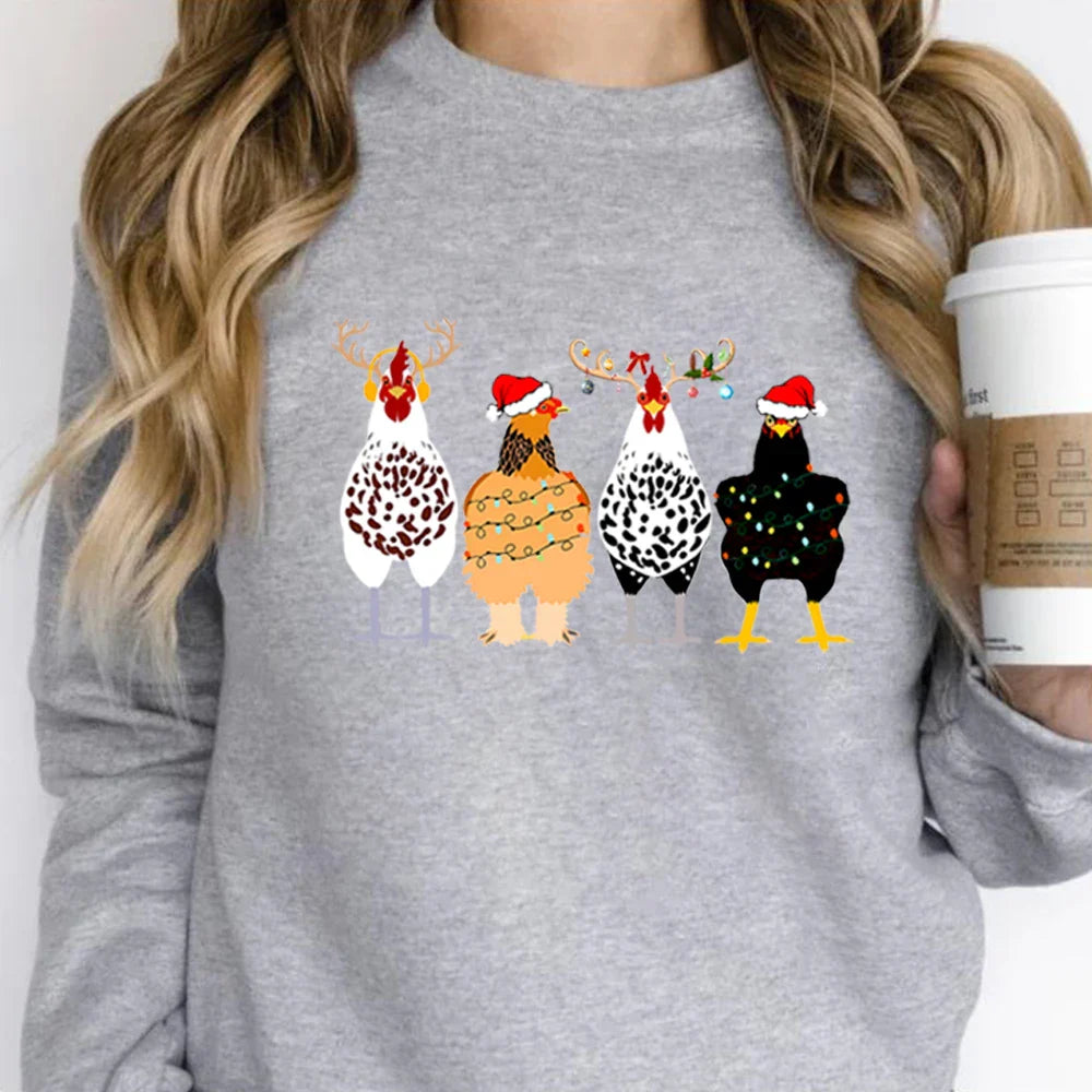 Funny Chickens Hoodie - Cute Animal Gift for Farmer - Country Farm Christmas Present