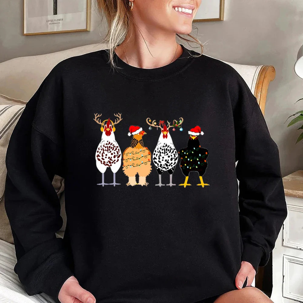 Funny Chickens Hoodie - Cute Animal Gift for Farmer - Country Farm Christmas Present