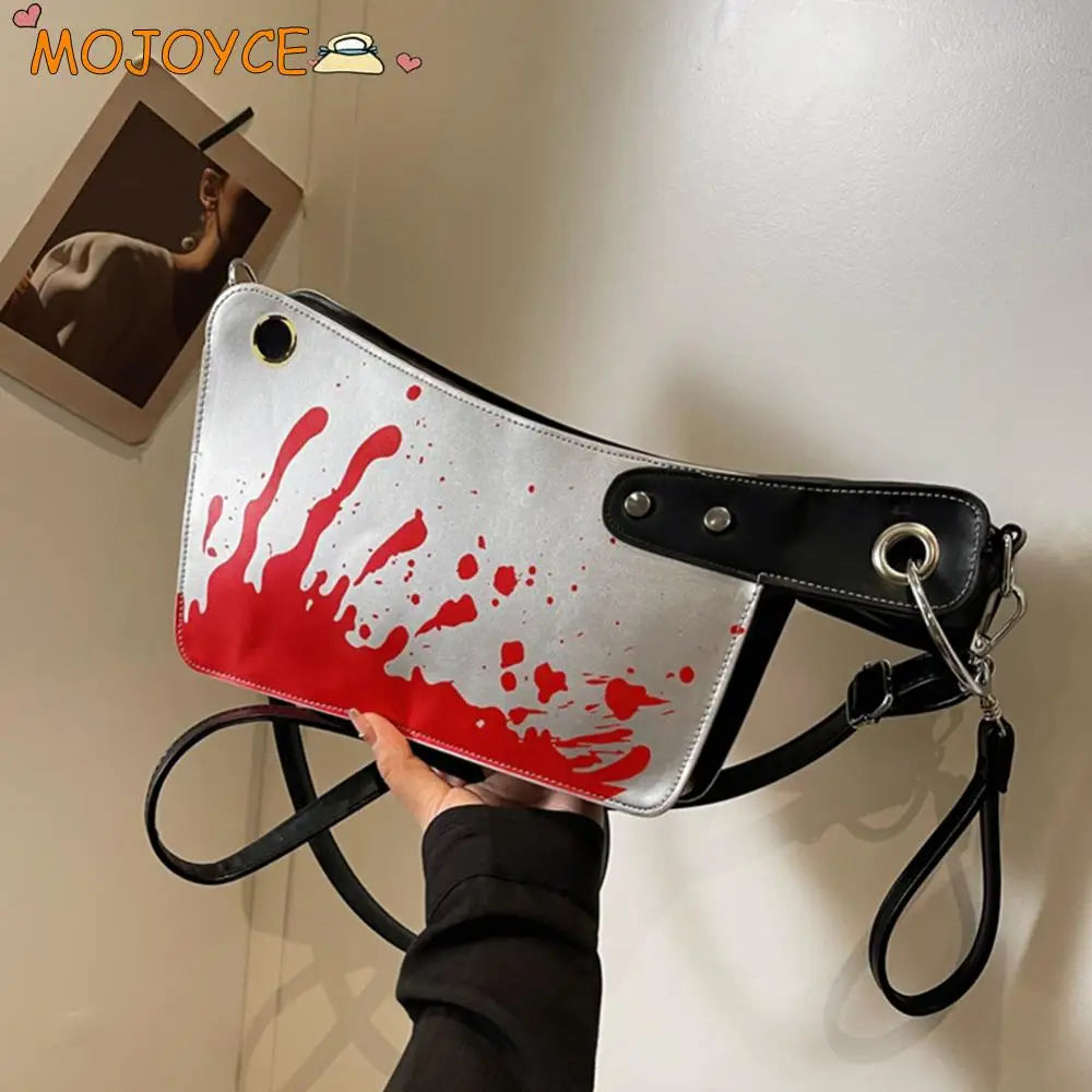 Gothic Unique PU Bag Clutch Leather Knife Design Shaped Halloween