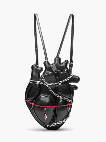 Dark Sexy Heart Style Bag Original Punk Chain Shoulder Metal Binding Gothic