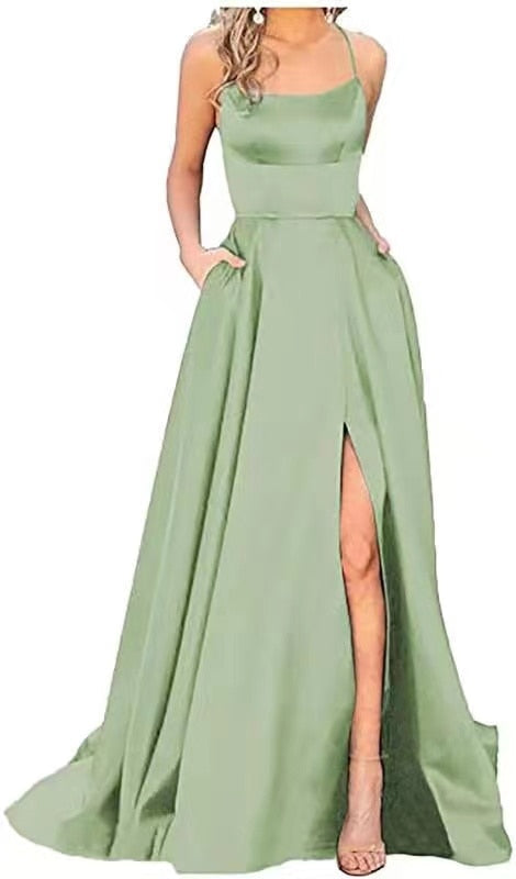 Amy Fashion - Velvet One Shoulder Formal Party Gown Long Maxi Dress