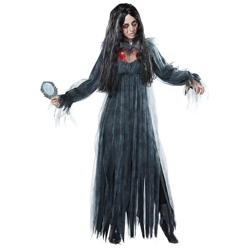 Costume Day Black of Bride Vampire Dead Witch Uniform Ghost Long The