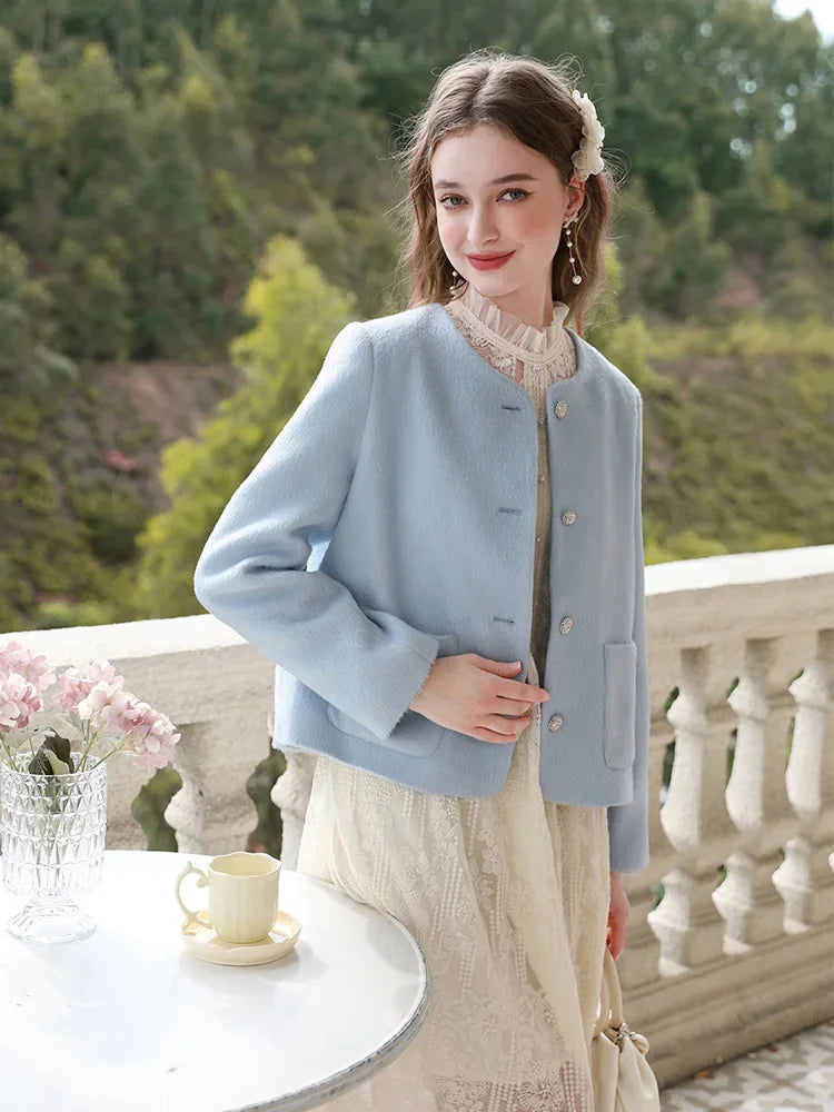 French Small Fragrant Cotton Thick Warm Short Wool Trendy Coat