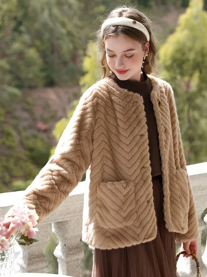 Casual Basics Lazy Shearling Hairy Vintage Quality Outwear Coat