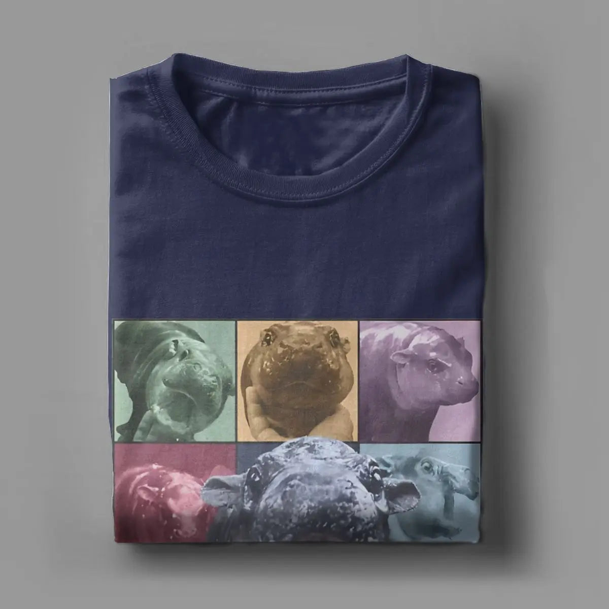 Famous Baby Pigmy Hippo Cotton O Neck Funny Meme Short Sleeve T-Shirt Men Moo Deng