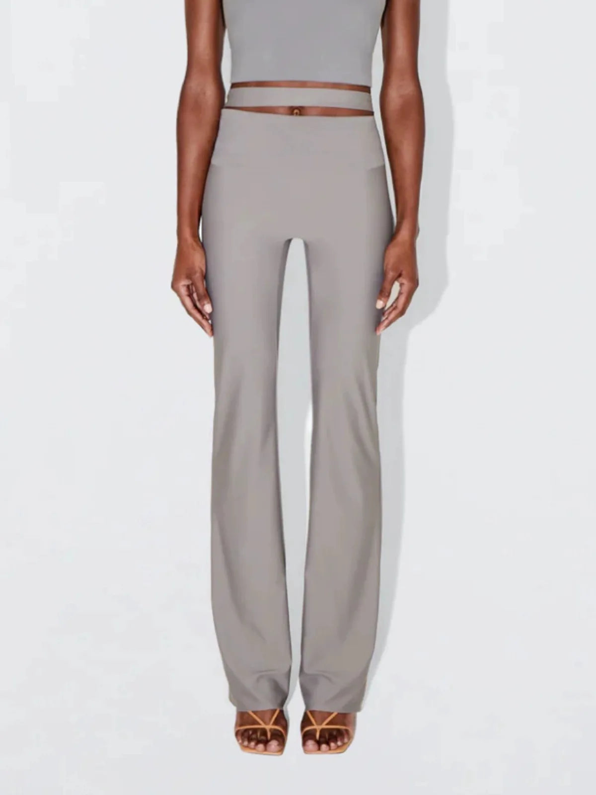 Sleek Stretch Cutout Foldover Trouser